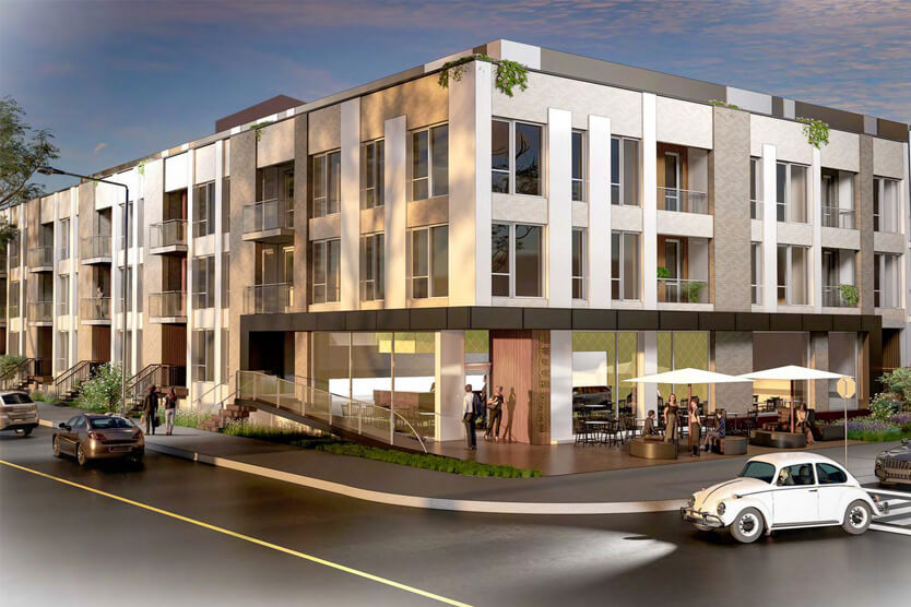 Immeuble résidentiel et commercial sur la rue Bellechasse à Montréal